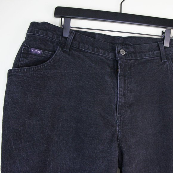 Vintage 90s Black High Waisted Black Mom Jeans - Picture 3 of 12